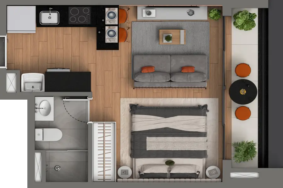 Duo Stay Residence — plantas e decorados, imagem 3